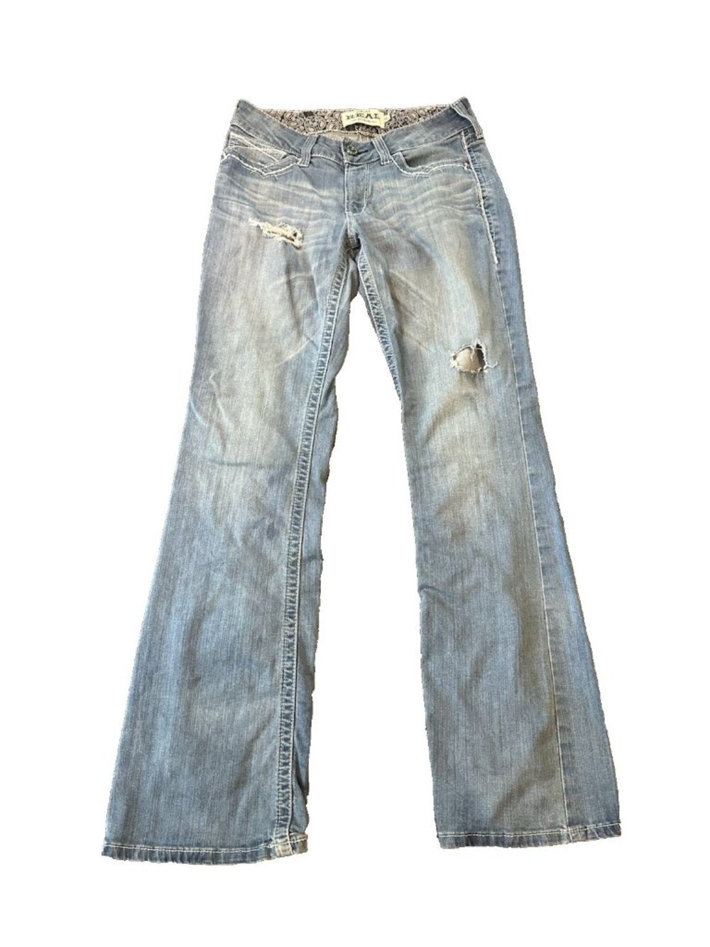 Ariat Real Denim Boot Cut Womens Jeans 30L Distressed Westerm Ranch Cowgirl Y2K